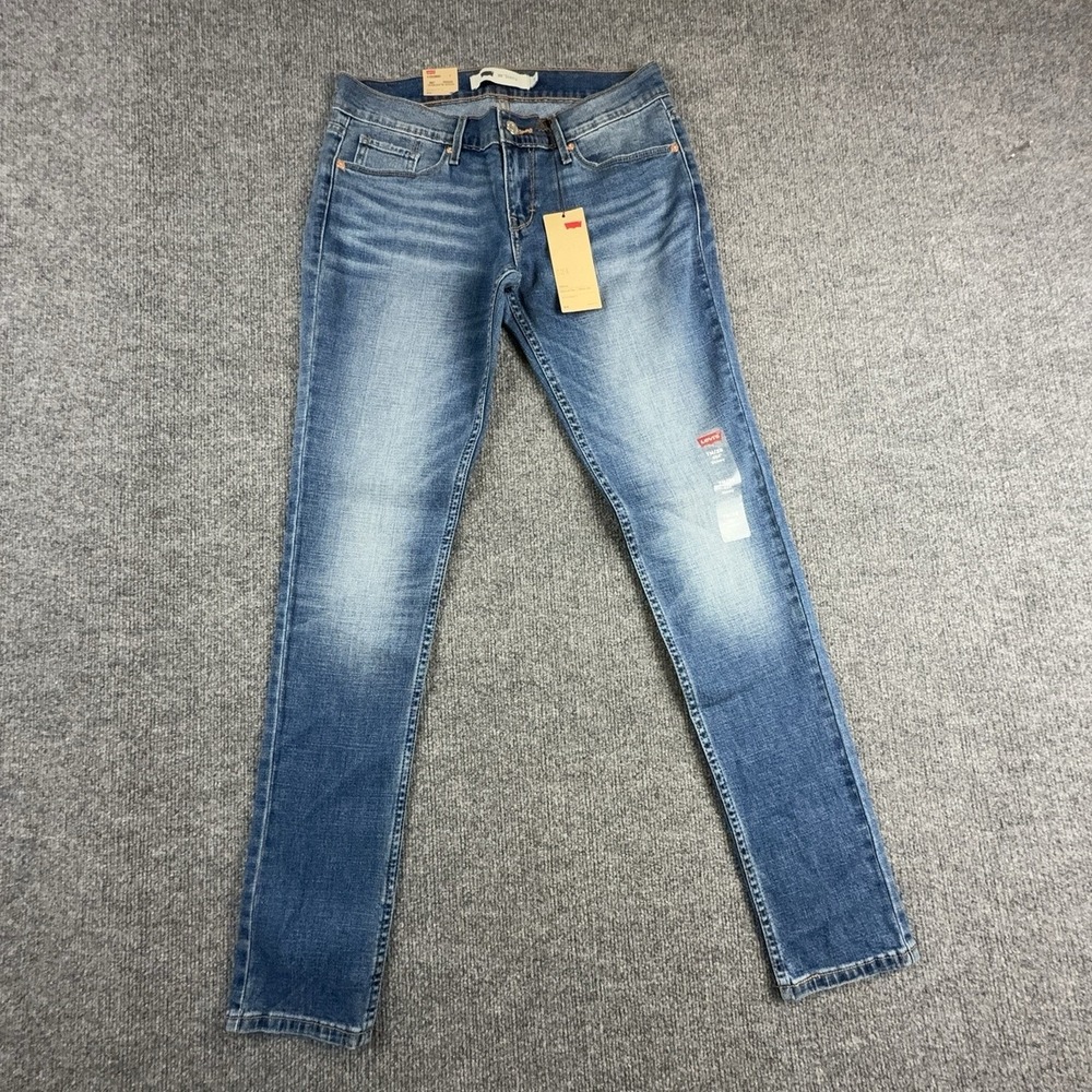 Levi's 524 Skinny Jeans Juniors 7 Medium Wash Blue Ultra Low Rise Stretch Denim
